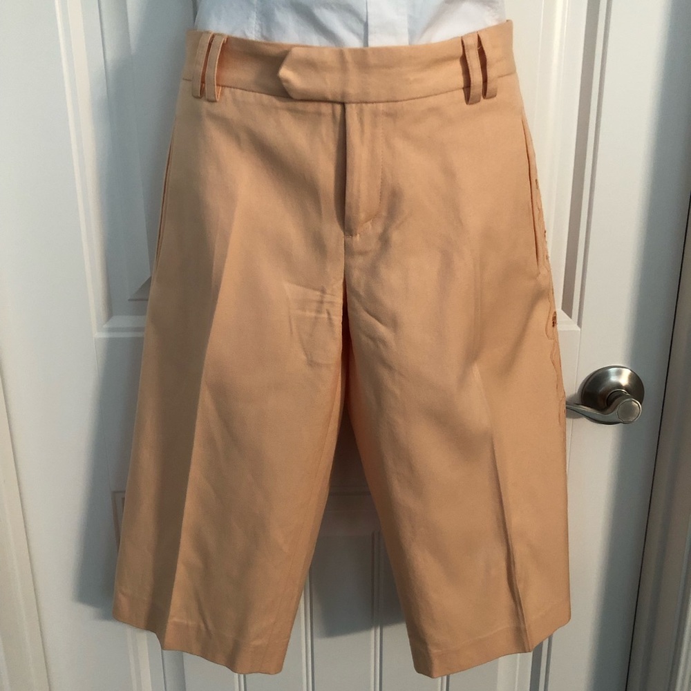 Long shorts w/lace cut out details